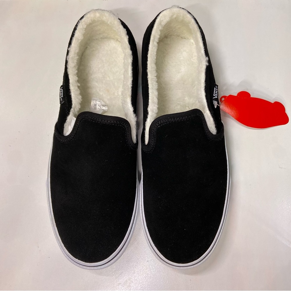 Black/White Slip-On Vans (NWT)